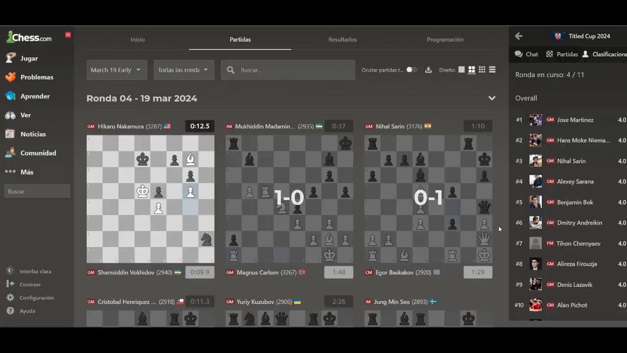 Nakamura Firouzja Caruana Juega Carlsen Early Titled Tuesday