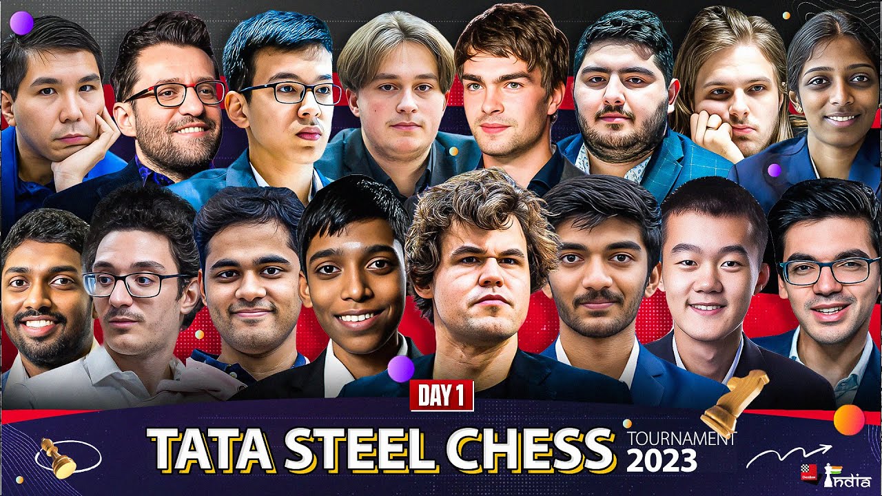 Tata Steel Chess 2023 Day 1 Pragg, Gukesh, Arjun, Adhiban, Vaishali