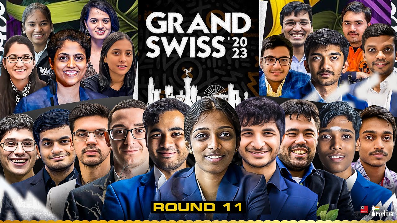 FIDE Grand Swiss 2023 | Round 11 | Pragg, Gukesh, Arjun, Vidit, Hikaru ...