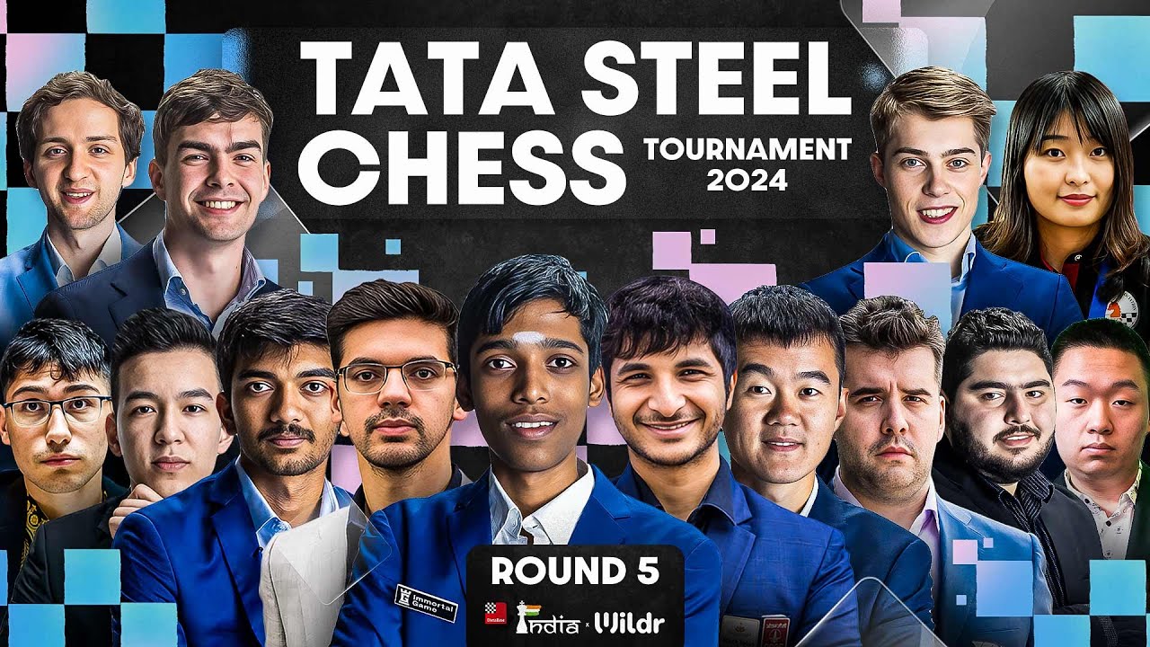 Tata Steel Chess 2024 Round 5 Pragg, Gukesh, Vidit, Anish Live Commentary by Sagar & Amruta