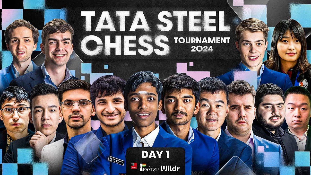 Tata Steel Chess 2024 Day 1 Pragg, Gukesh, Vidit, Anish Live