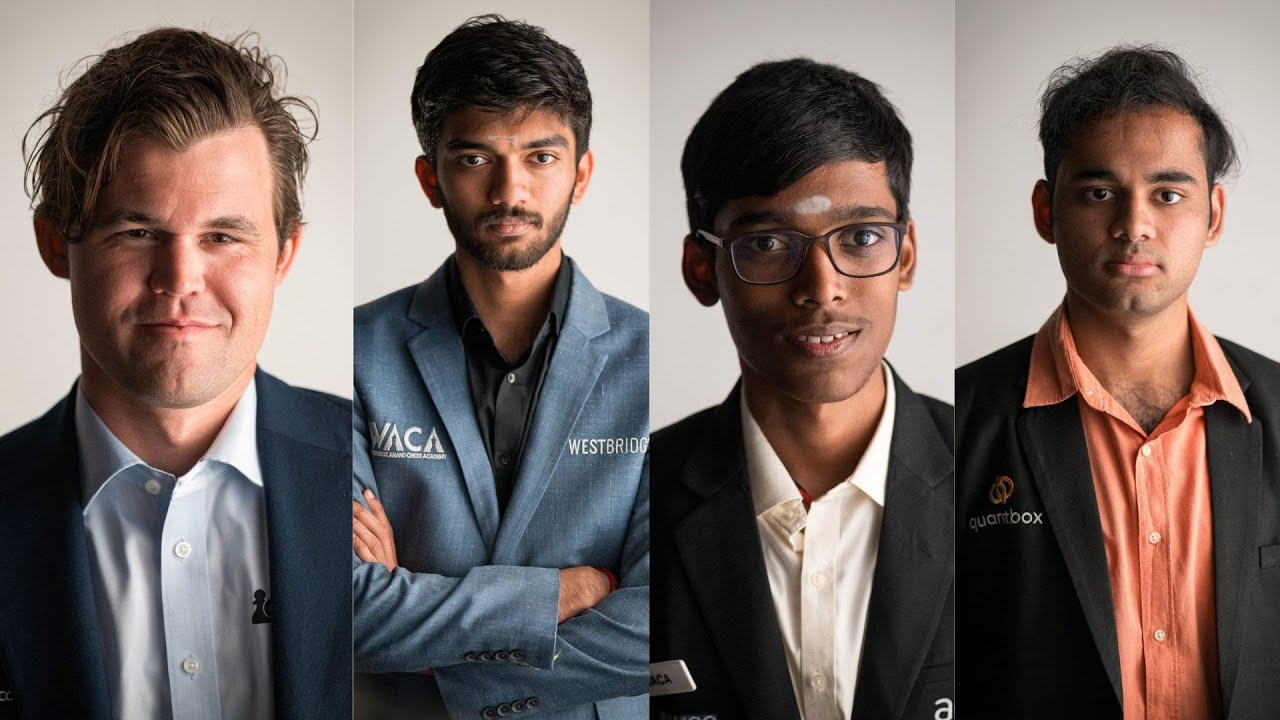 Magnus Carlsen, Gukesh, Pragg, Arjun, Anish Superbet Grand Chess Tour