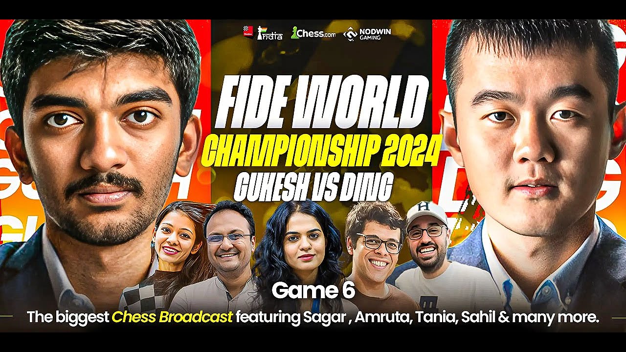 Gukesh vs Ding Liren Game 6 FIDE World Championship 2024 Ft