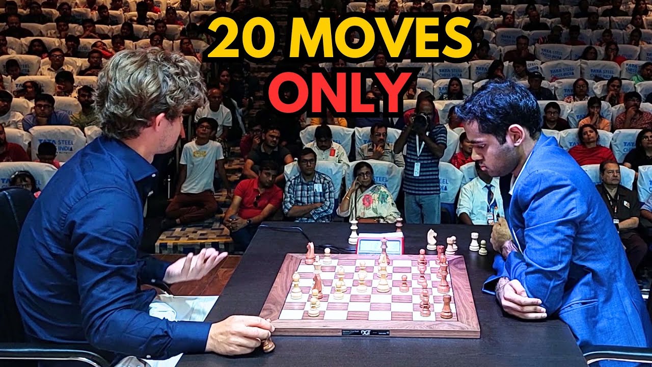 Arjun Erigaisi crushes Magnus Carlsen in just 20 moves Tata Steel Chess India Blitz 2024