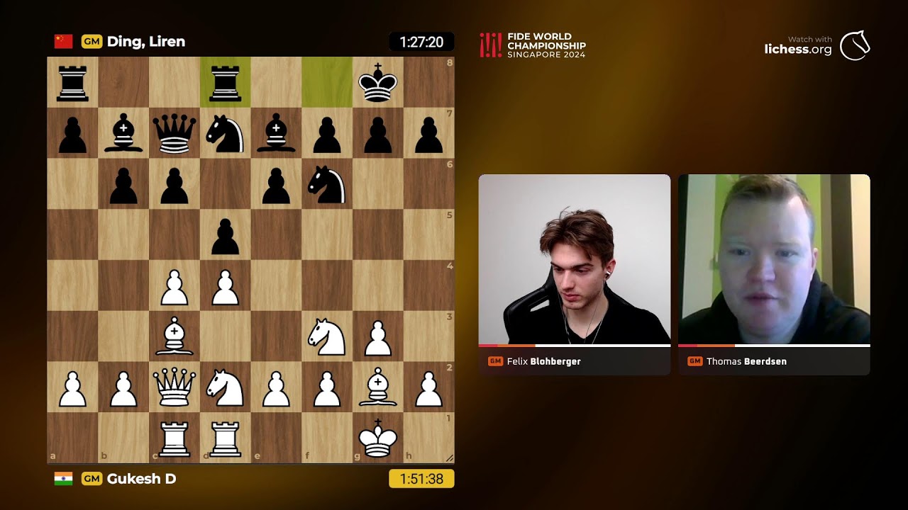 World Chess Championship 2024 R9 w/ GM Felix Blohberger and GM Thomas