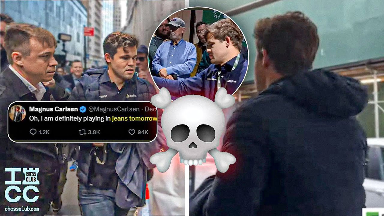 Magnus Carlsen arrives in jeans, 72 seconds late to a 3minute game